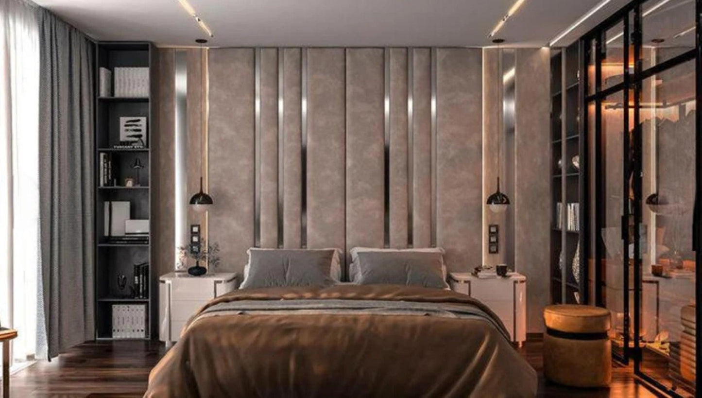 Custom Upholstered Headboards Wall Panels & Bed Frames Any Size! Custom Made To Your Desire - Any Design! Wall Decor Easy to Install - DWU38