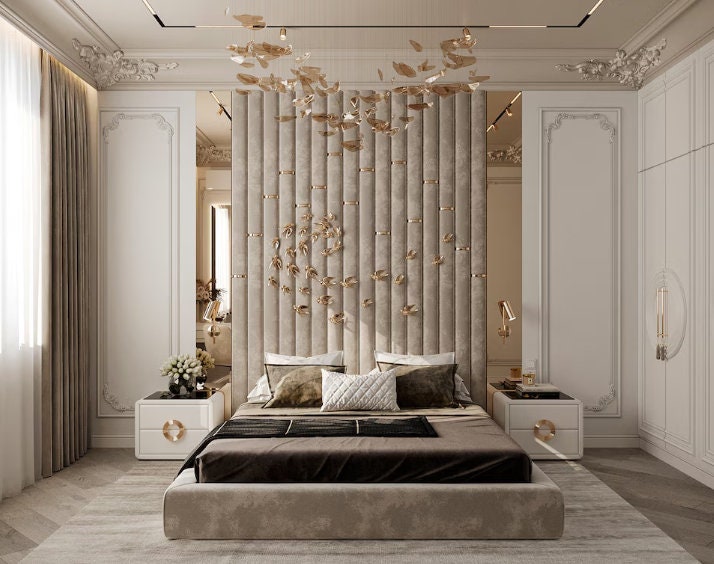 Custom Upholstered Headboards Wall Panels & Bed Frames Any Size! Custom Made - Easy to Install - DWU24