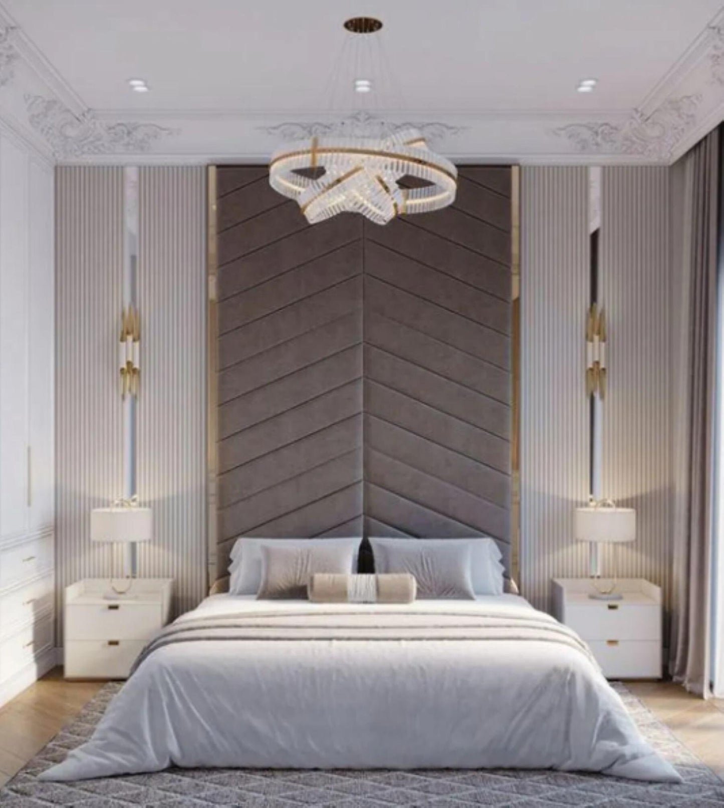 Upholstered Headboards Wall Panels & Bed Frames Any Size! Custom Made To Your Desire - Any Design! Wall Decor Easy to Install - DWU42