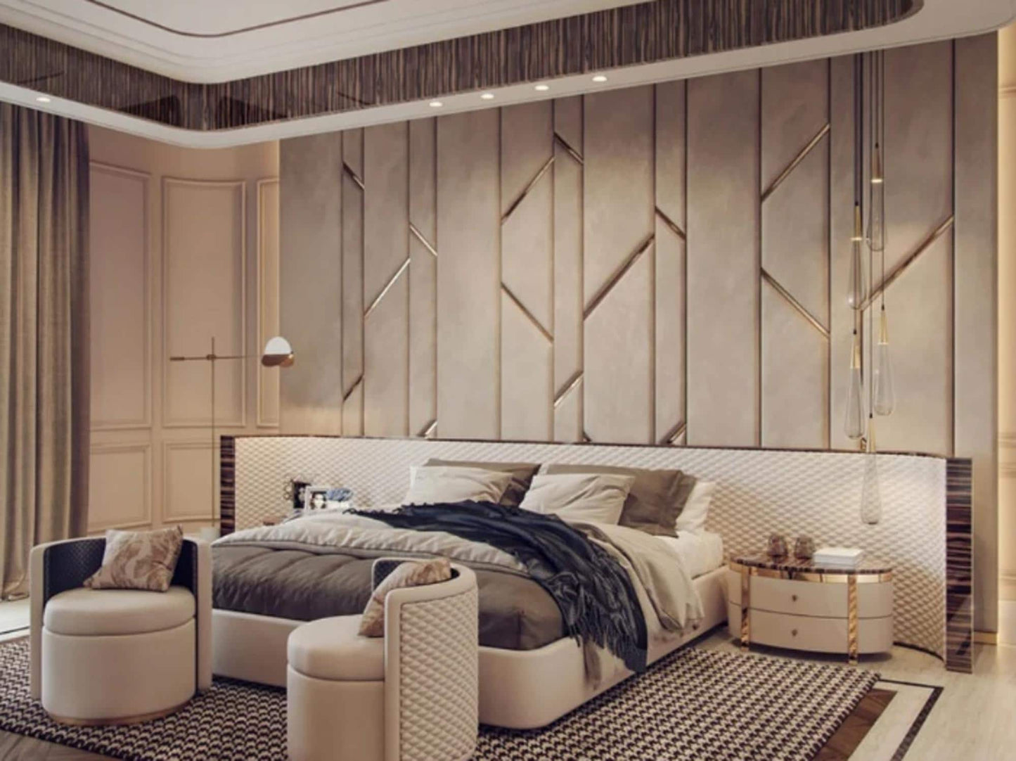 Custom Upholstered Headboards Wall Panels & Bed Frames Any Size! Custom Made Easy to Install - DWU41