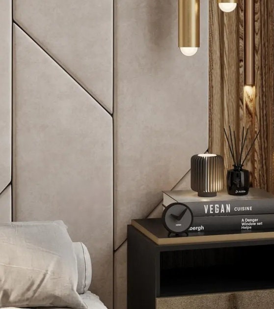 Upholstered Headboards Wall Panels & Bed Frames Any Size! Custom Made Easy to Install - DWU43