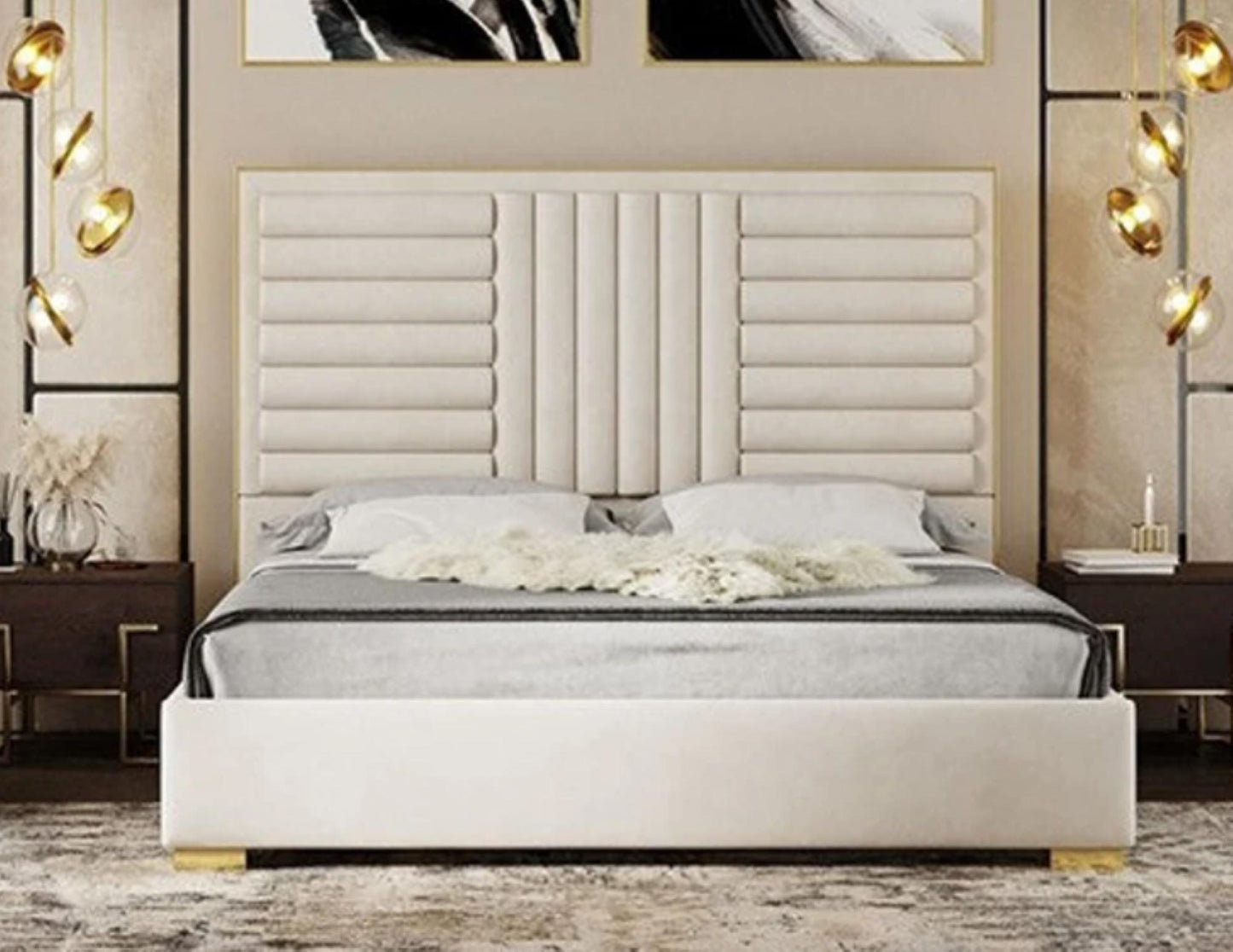 Upholstered Headboards Wall Panels & Bed Frames Any Size! Custom Made Easy to Install - DWU37