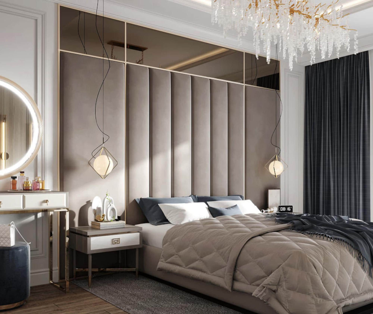 Upholstered Headboards Wall Panels & Bed Frames Any Size! Custom Made! Wall Decor - Easy to Install - DWU54