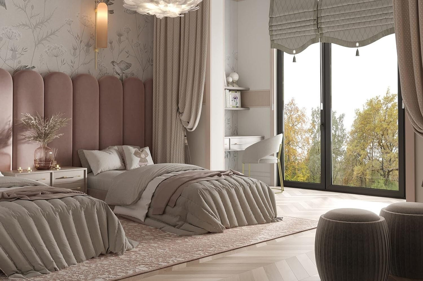 Custom Upholstered Headboards Wall Panels & Bed Frames Any Size! Custom Made Easy to Install - DWU29