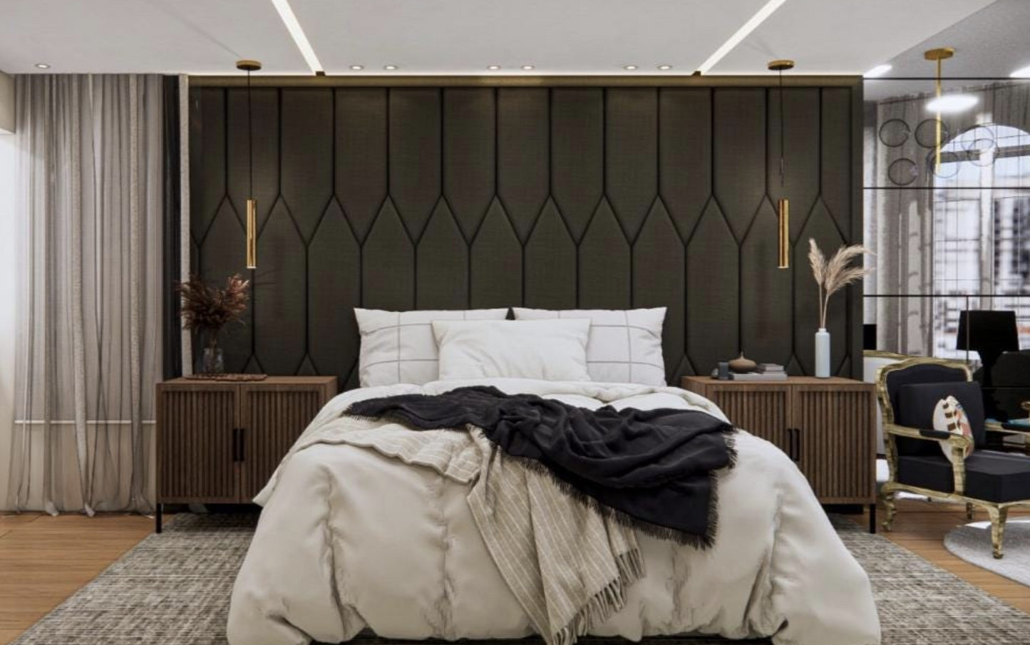 Upholstered Headboards Wall Panels & Bed Frames Any Size! Custom Made Easy to Install - DWU89