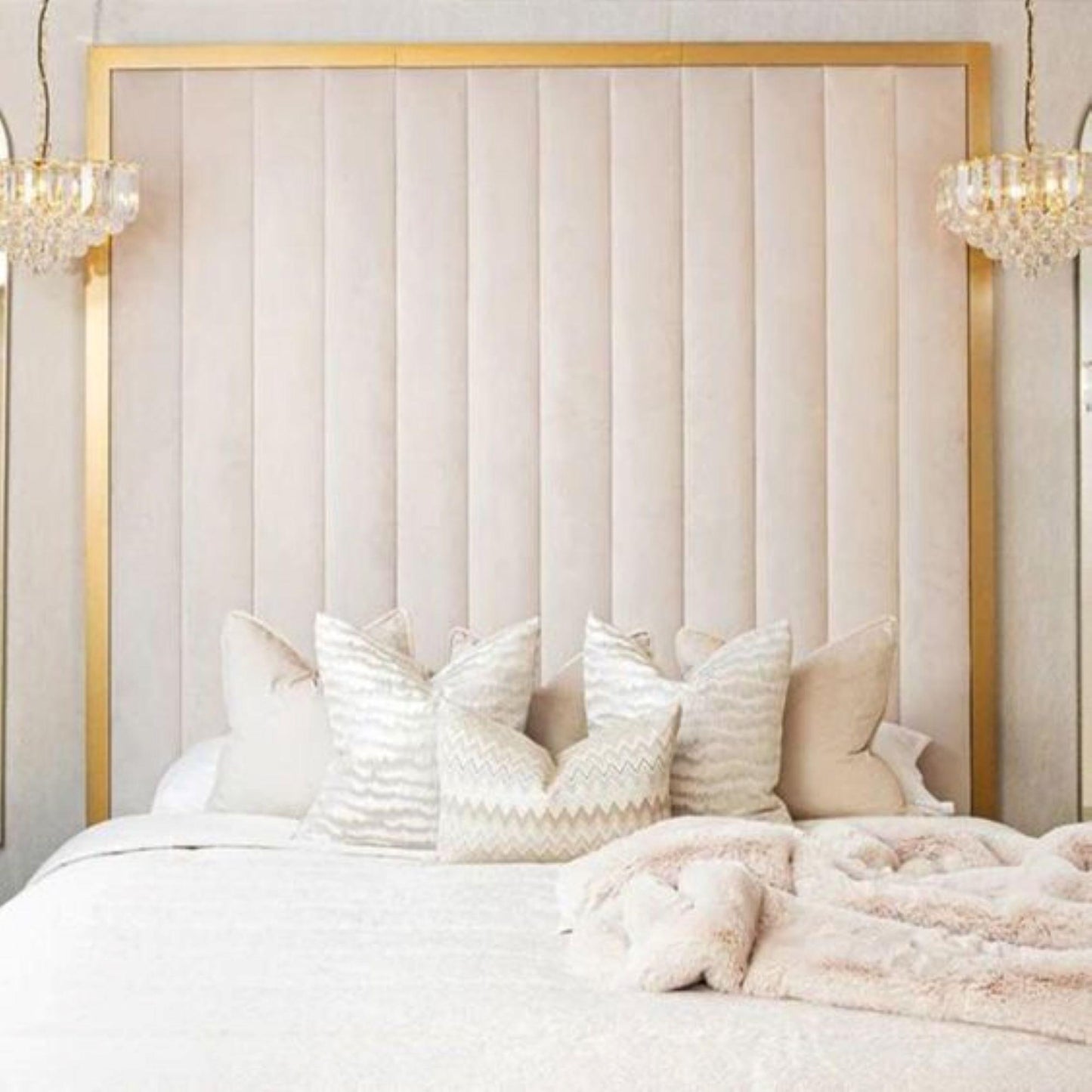 Custom Upholstered Headboards Wall Panels & Bed Frames Any Size! Custom Made Easy to Install - DWU40